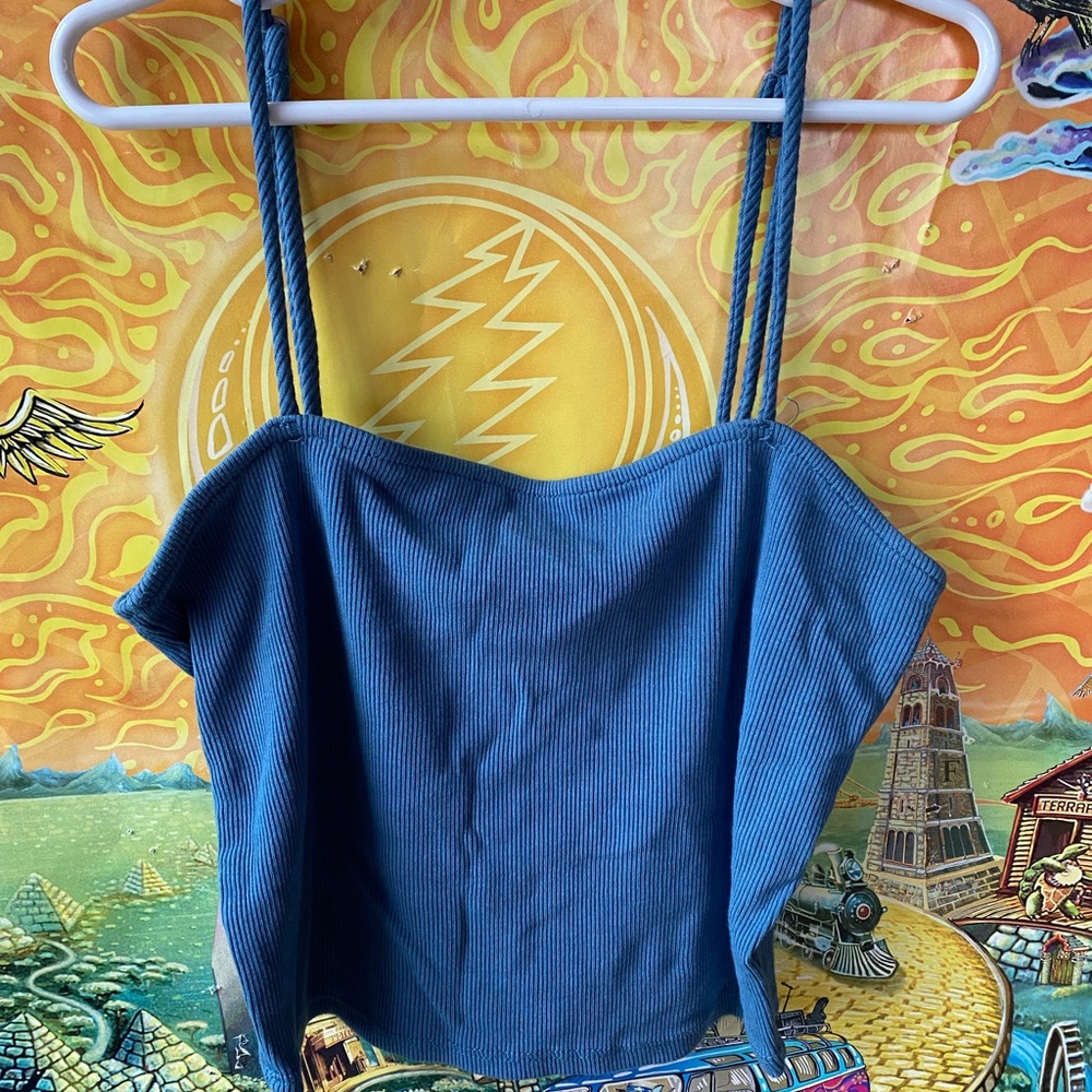 Dark blue cropped tank top